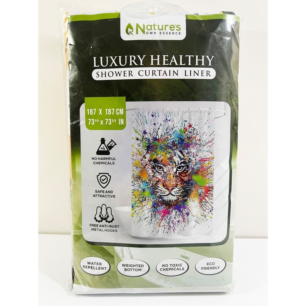 Nature's Own Essence Shower Curtain Liner TIGER Print